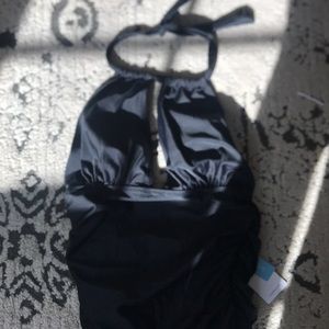 Cupshe | NWT Black One Piece Halter Tummy Control Swimsuit